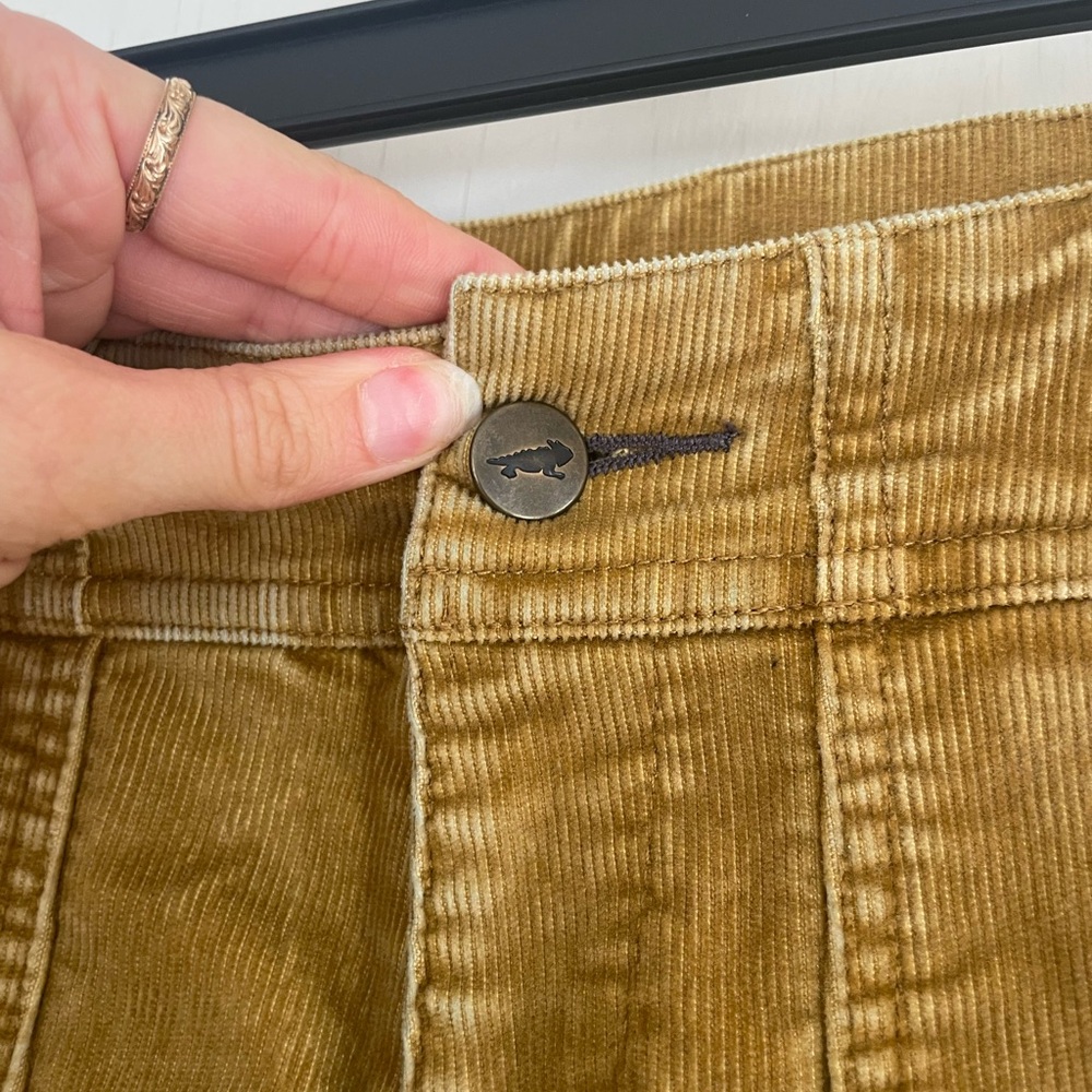 Toad&Co High Waist Corduroy Shorts in Mustard Brown - Picture 3 of 12